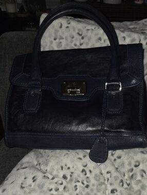 Cole Haan Blue Pebbled Leather Bag Purse